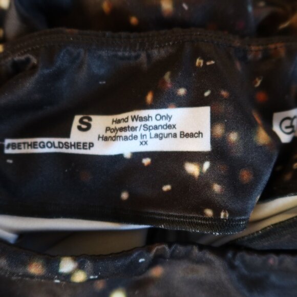 $95 Goldsheep Falling Lights leggings size S cropped length handmade in Laguna - Picture 10 of 13